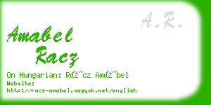 amabel racz business card